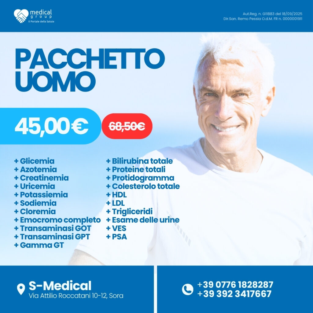 S-MEDICAL PROMO PACCHETTI ANALISI - Pacchetto Uomo