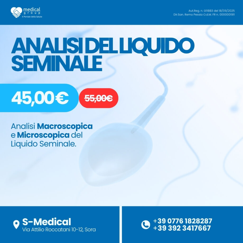 S-MEDICAL PROMO PACCHETTI ANALISI - analisi del LIQUIDO seminale