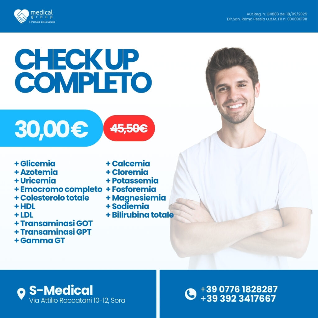 S-MEDICAL PROMO PACCHETTI ANALISI - check up completo uomo