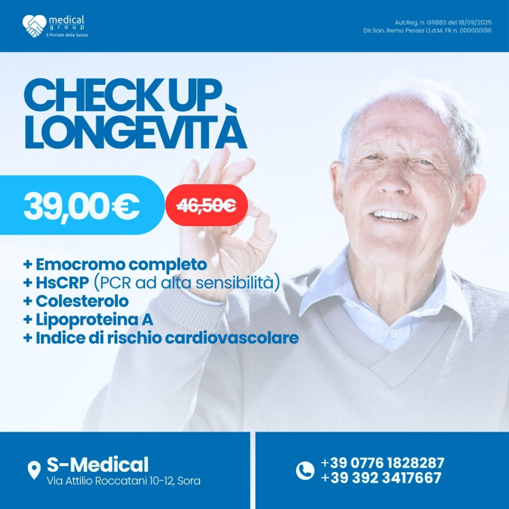 S-MEDICAL PROMO PACCHETTI ANALISI - check up longevità uomo