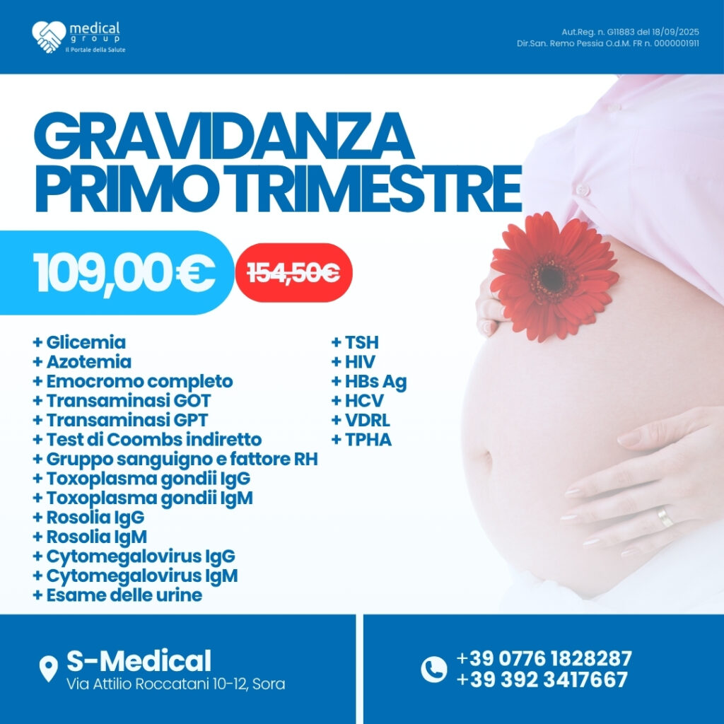 S-MEDICAL PROMO PACCHETTI ANALISI - gravidanza primo trimestre