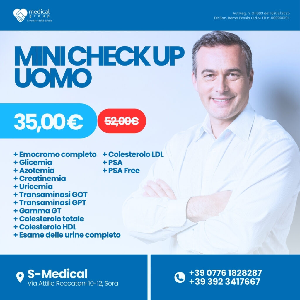 S-MEDICAL PROMO PACCHETTI ANALISI - mini check up uomo