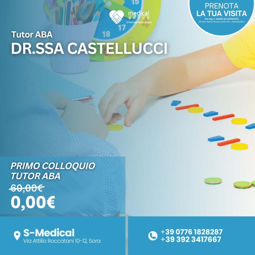 Tariffe del Mese Centro Multiservizi Riabilitativo Pediatrico S-Medical DR.SSA castellucci VALUTAZIONE ABA