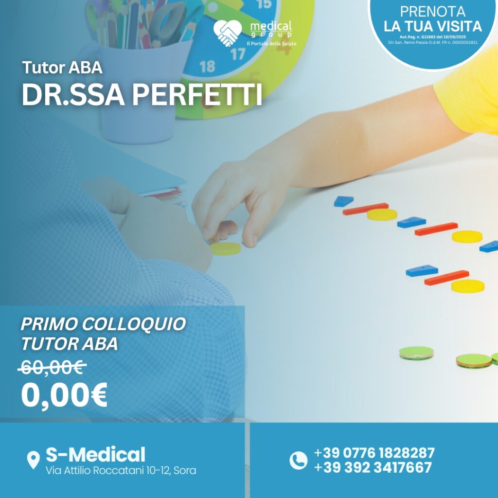 Tariffe del Mese Centro Multiservizi Riabilitativo Pediatrico S-Medical DR.SSA grossi VALUTAZIONE ABA