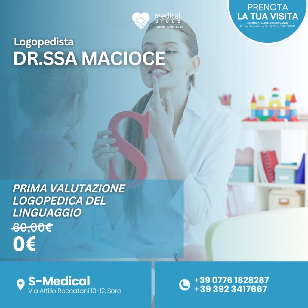 Tariffe del Mese Centro Multiservizi Riabilitativo Pediatrico S-Medical DR.ssa macioce prima valutazione logopedica