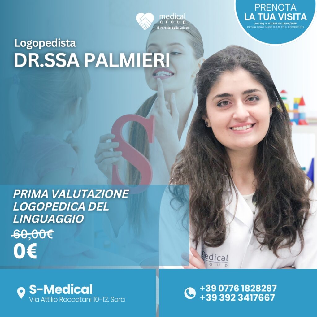 Tariffe del Mese Centro Multiservizi Riabilitativo Pediatrico S-Medical DR.ssa palmieri prima valutazione logopedica