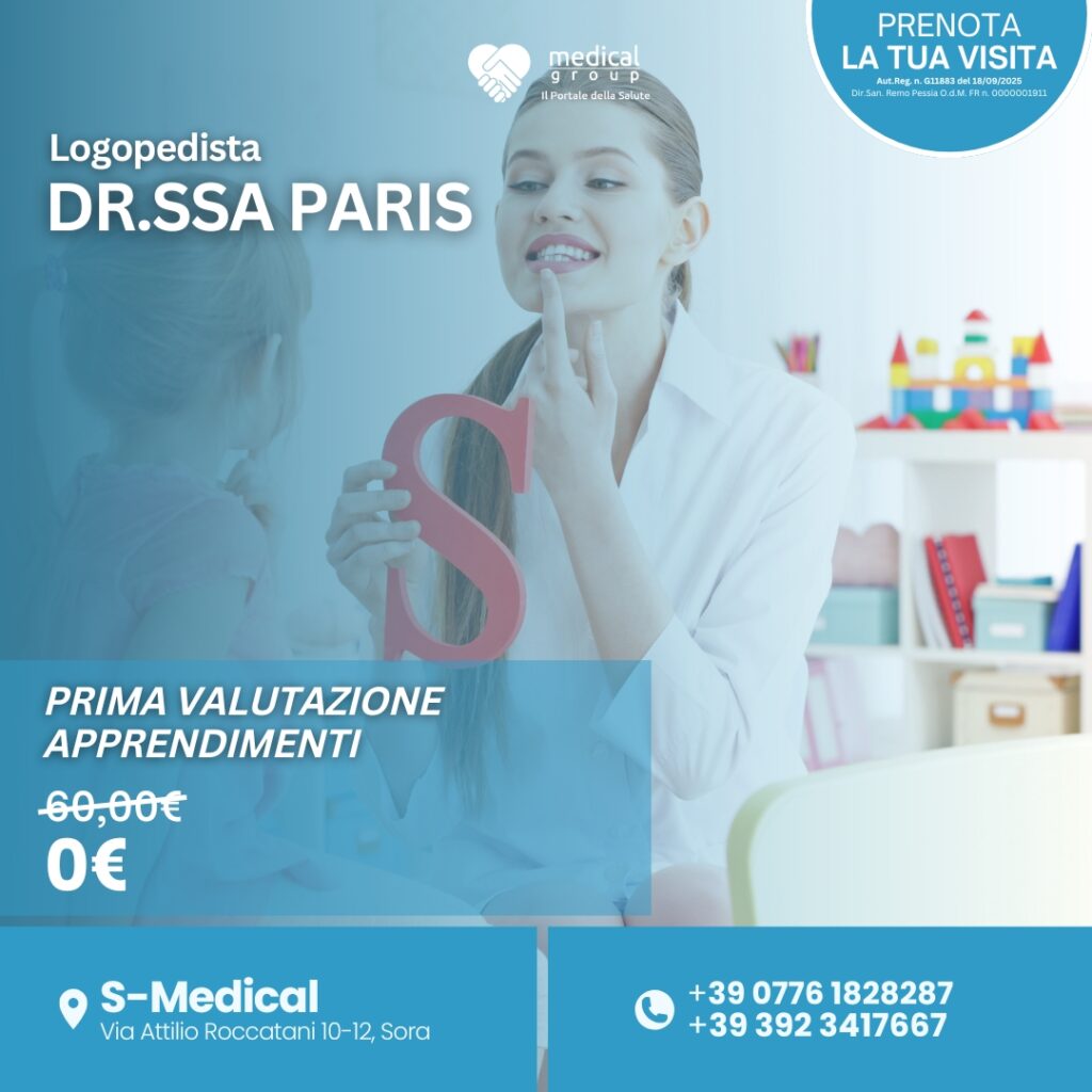 Tariffe del Mese Centro Multiservizi Riabilitativo Pediatrico S-Medical DR.ssa paris prima valutazione logopedica (2)