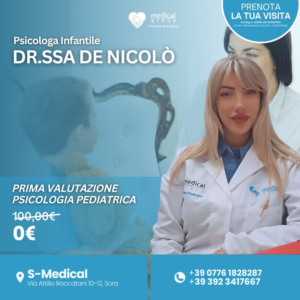 Tariffe del Mese Centro Multiservizi Riabilitativo Pediatrico S-Medical PRIMA VALUTAZIONE PSICOLOGIA PEDIATRICA DR.ssa de nicolò