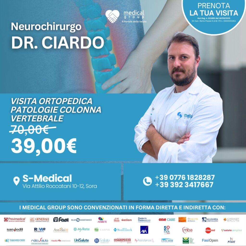 Tariffe del Mese Traumatology Center S-Medical Sora VISITA ORTOPEDICA DOTT. Ciardo