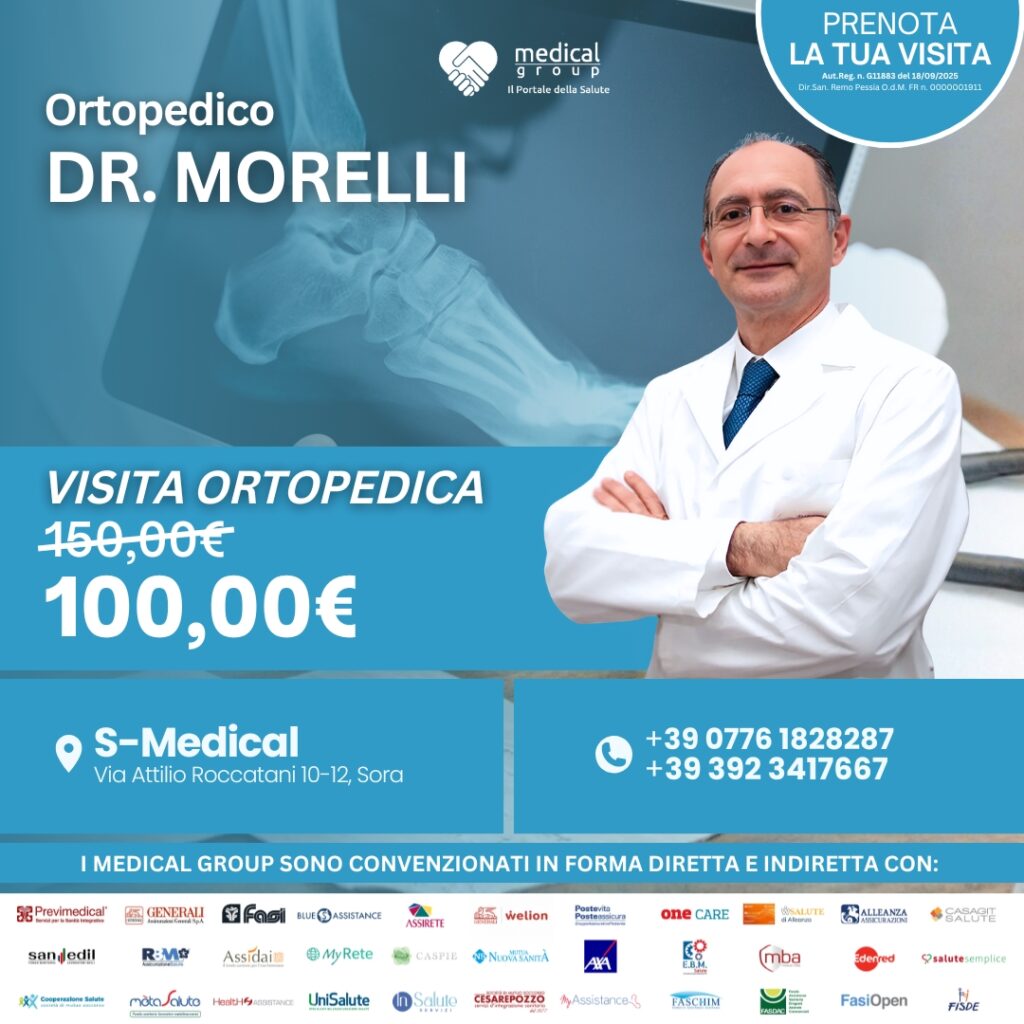 Tariffe del Mese Poliambulatorio S-Medical Sora VISITA ORTOPEDICA DR. MORELLI