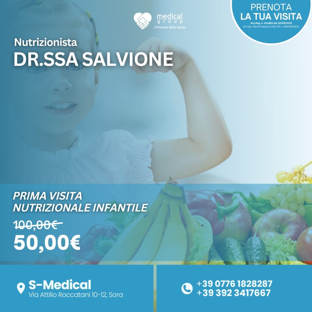 Tariffe del Mese Poliambulatorio Pediatrico S-Medical PRIMA VISITA NUTRIZIONALE infantile DR.ssa salvione