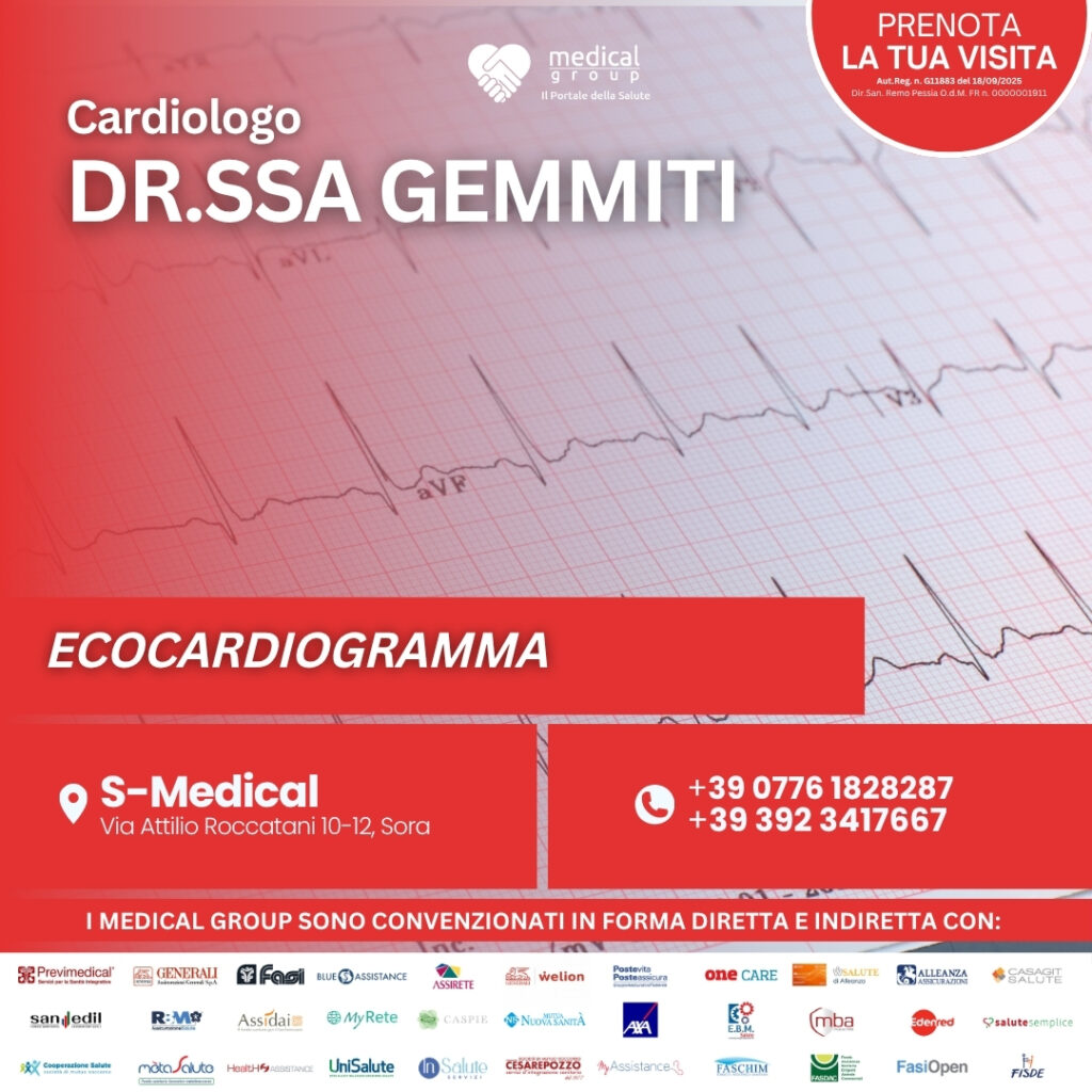 Tariffe del Mese Poliambulatorio S-Medical ECOCARDIOGRAMMA - DR.SSA GEMMITI