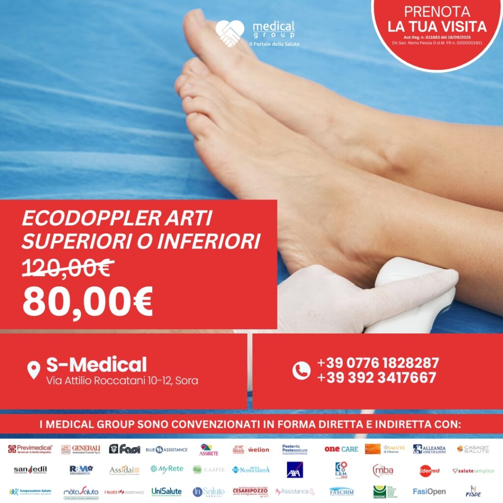Tariffe del Mese Poliambulatorio S-Medical Ecodoppler arti superiori o inferiori