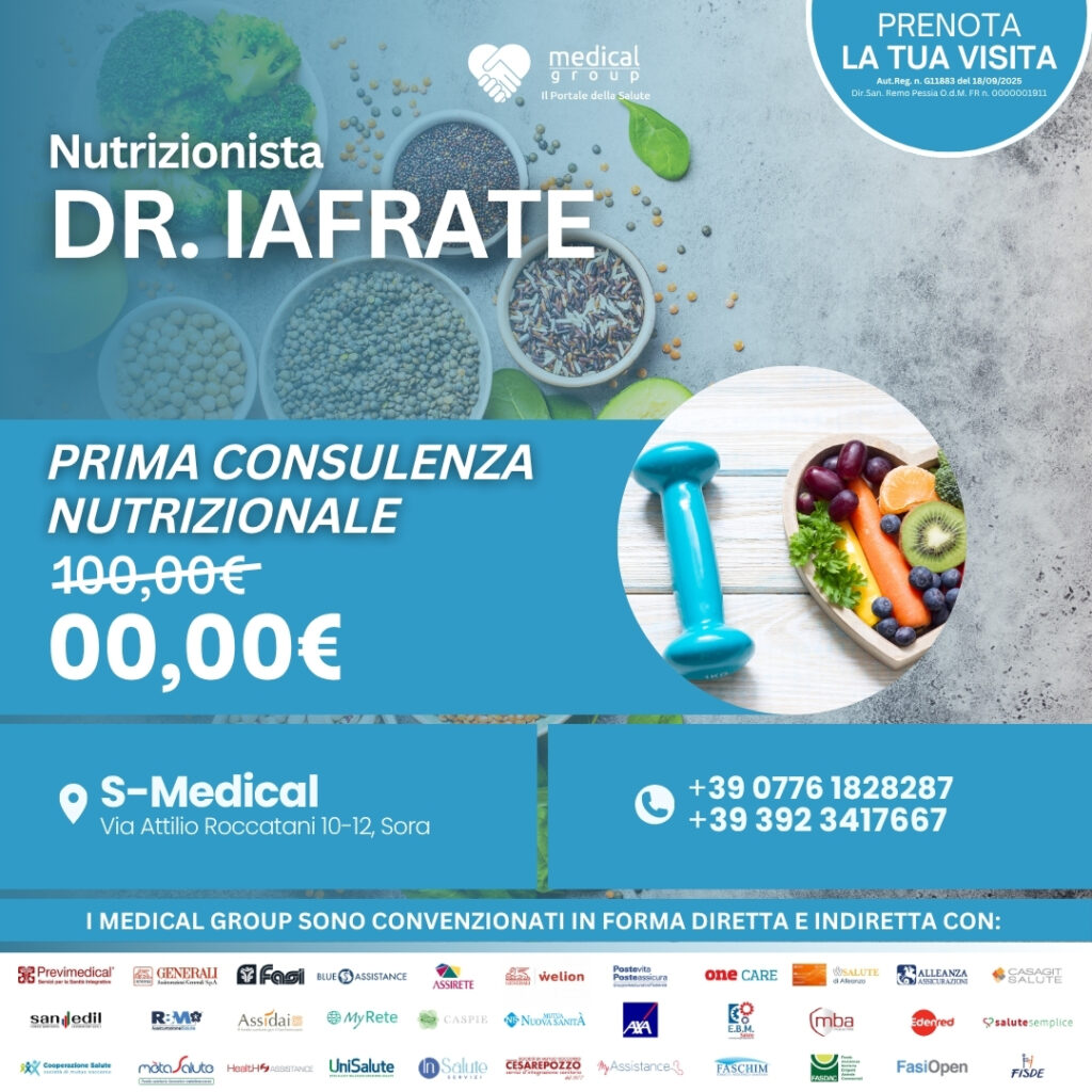 Tariffe del Mese Poliambulatorio S-Medical Sora Prima Consulenza Nutrizionale - Dr. Iafrate