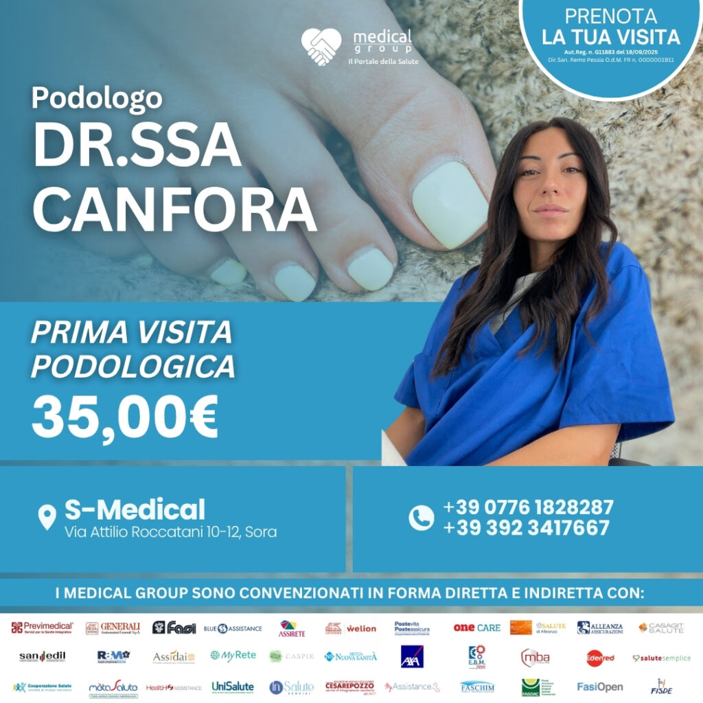 Tariffe del Mese Poliambulatorio S-Medical Sora Prima Visita Podologica - Dr.ssa Canfora