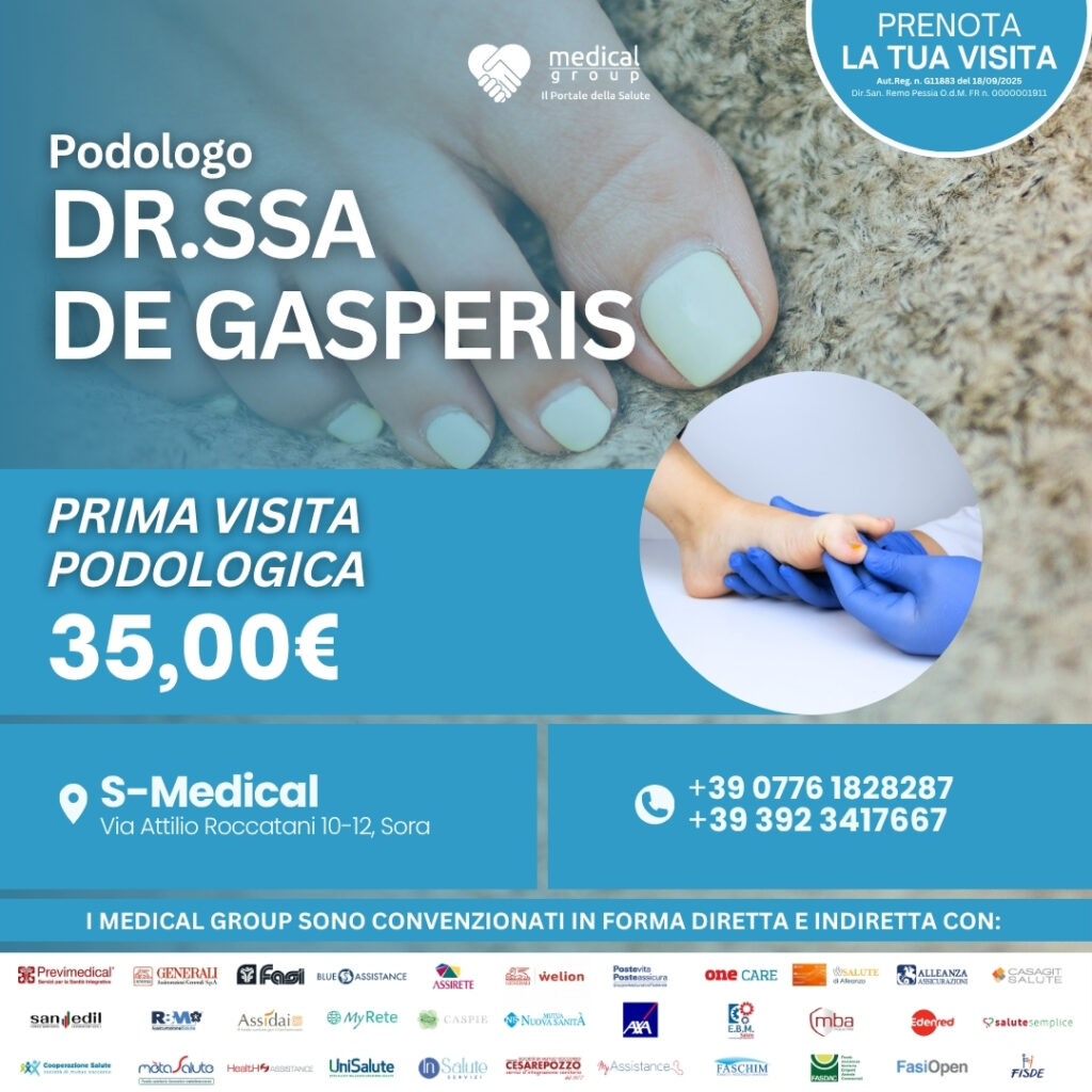 Tariffe del Mese Poliambulatorio S-Medical Sora Prima Visita Podologica - Dr.ssa De Gasperis