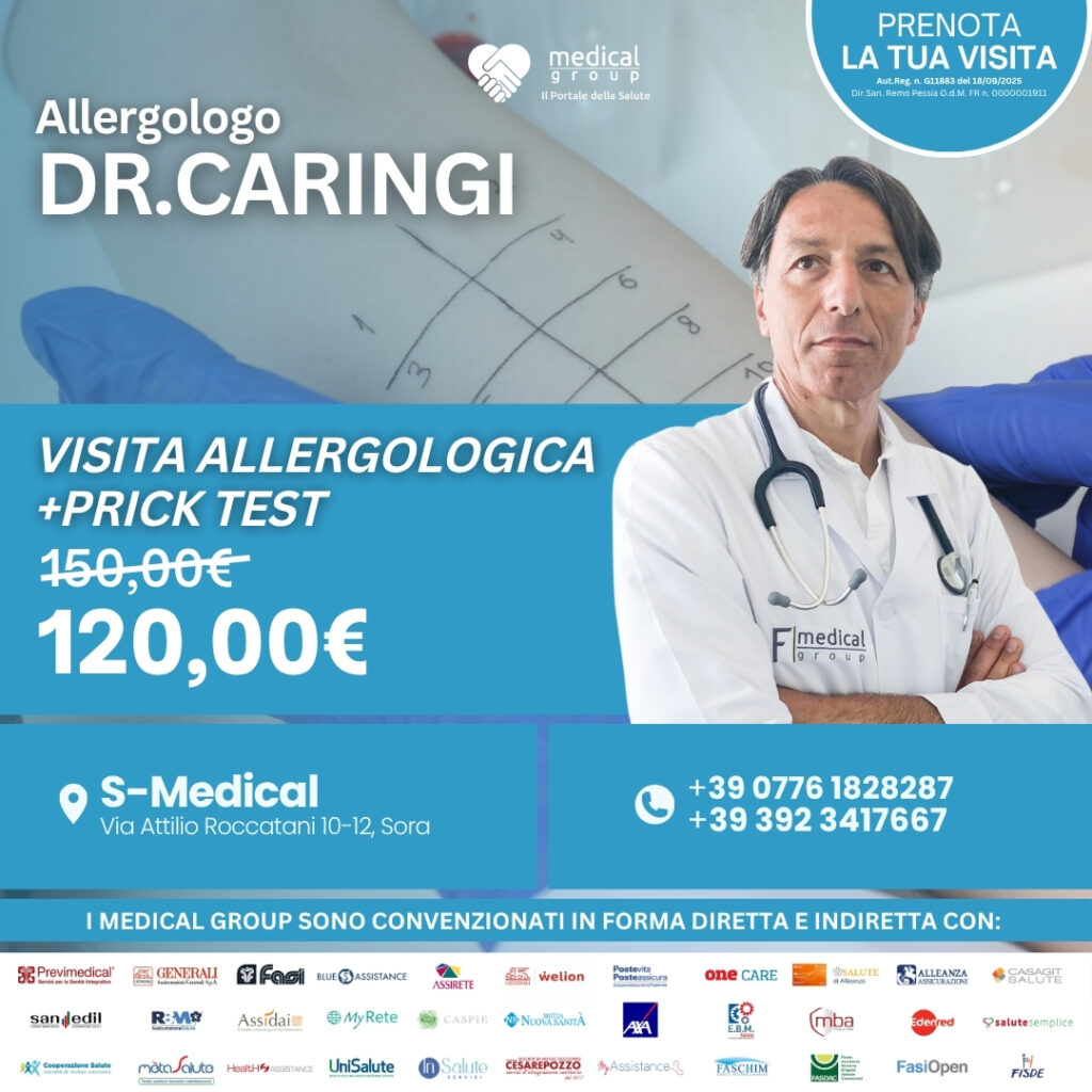 Tariffe del Mese Poliambulatorio S-Medical Sora VISITA ALLERGOLOGICA + TEST - Dr.Caringi