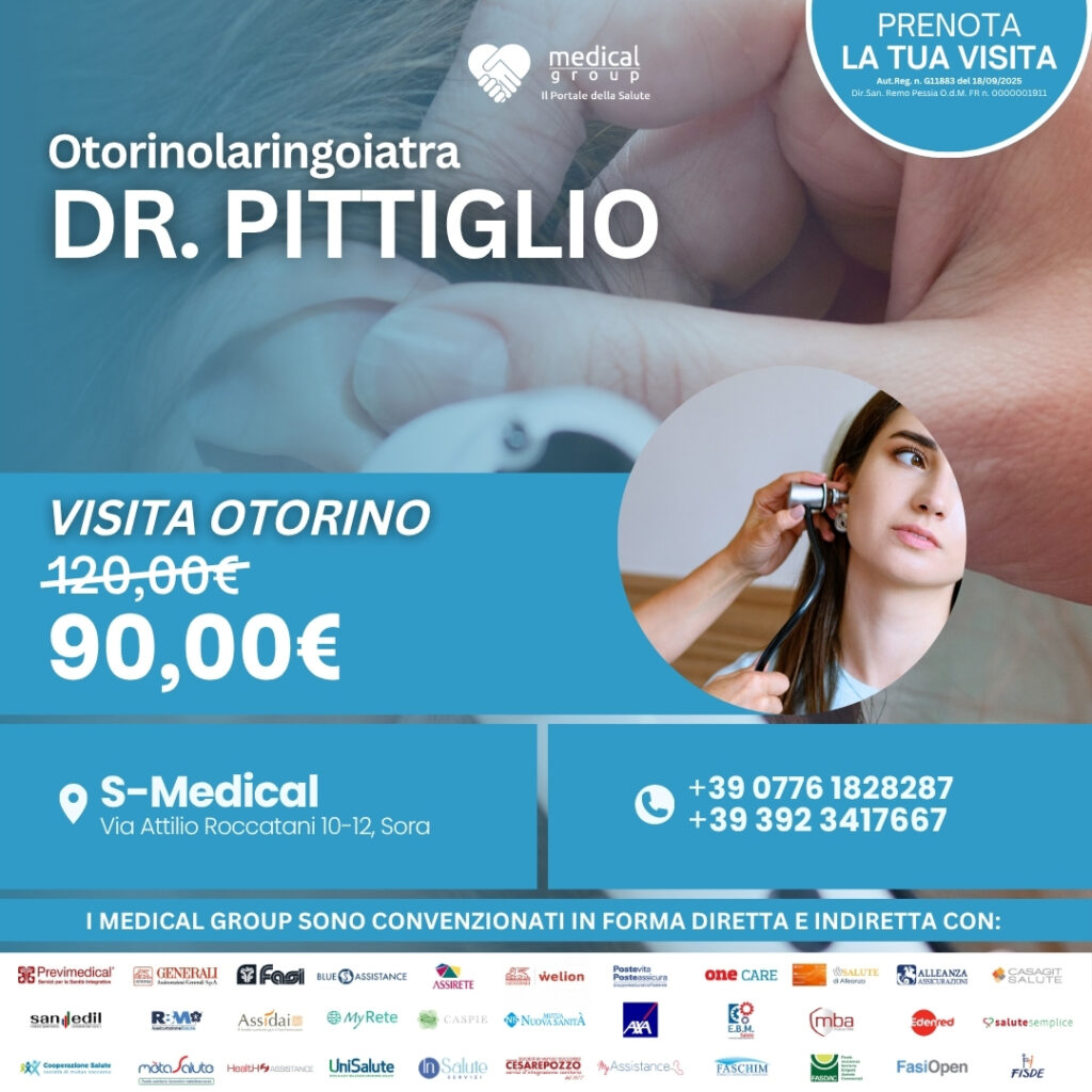 Tariffe del Mese Poliambulatorio S-Medical Sora VISITA OTORINO - Dr. Pittiglio