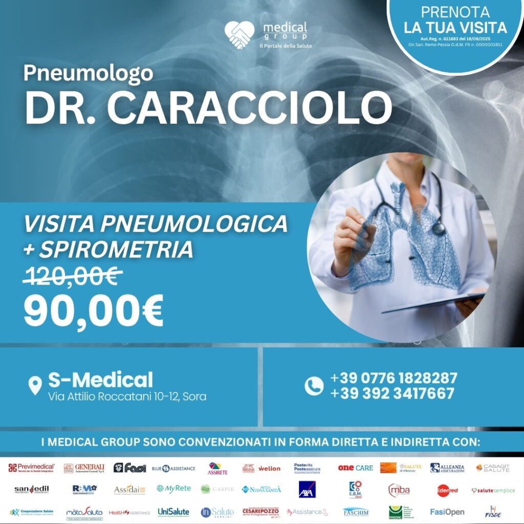 Tariffe del Mese Poliambulatorio S-Medical Sora VISITA PNEUMOLOGICA + SPIROMETRIA - Dr.Caracciolo