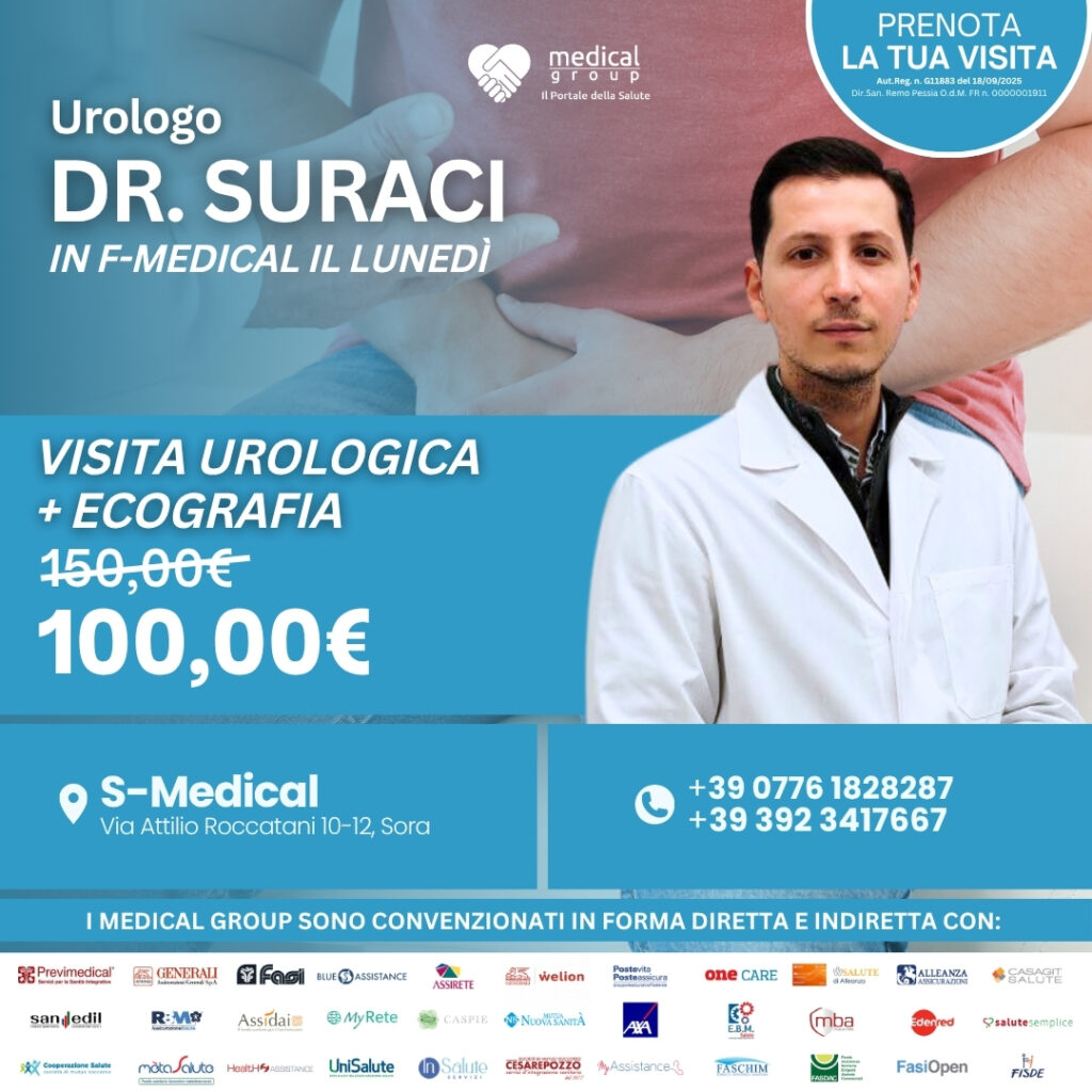 Tariffe del Mese Poliambulatorio S-Medical Sora VISITA UROLOGICA + ECOGRAFIA - DR. SURACI