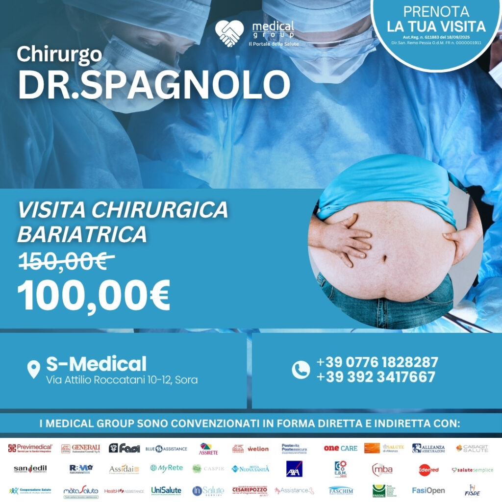 Tariffe del Mese Poliambulatorio S-Medical Sora Visita Chirurgica Bariatrica - Dr.Spagnolo