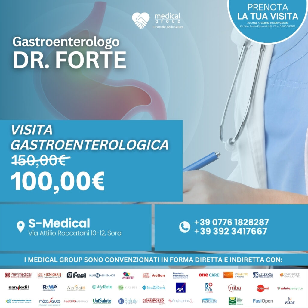 Tariffe del Mese Poliambulatorio S-Medical Sora Visita Gastroenterologica - Dr. Forte