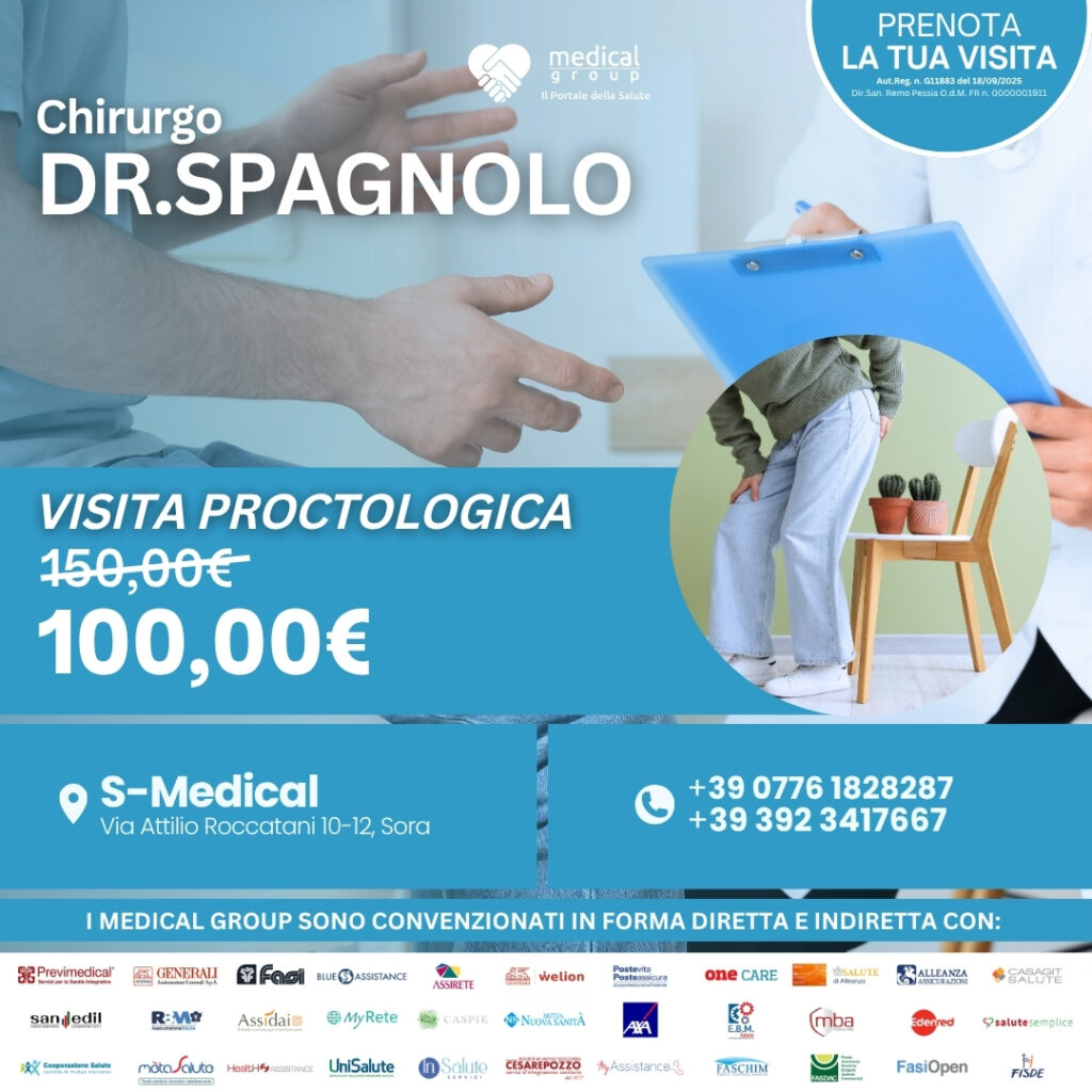 Tariffe del Mese Poliambulatorio S-Medical Sora Visita Proctologica - Dr.Spagnolo