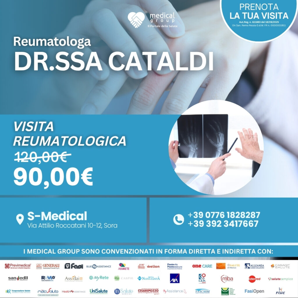 Tariffe del Mese Poliambulatorio S-Medical Sora Visita Reumatologica - Dr.ssa Caraldi