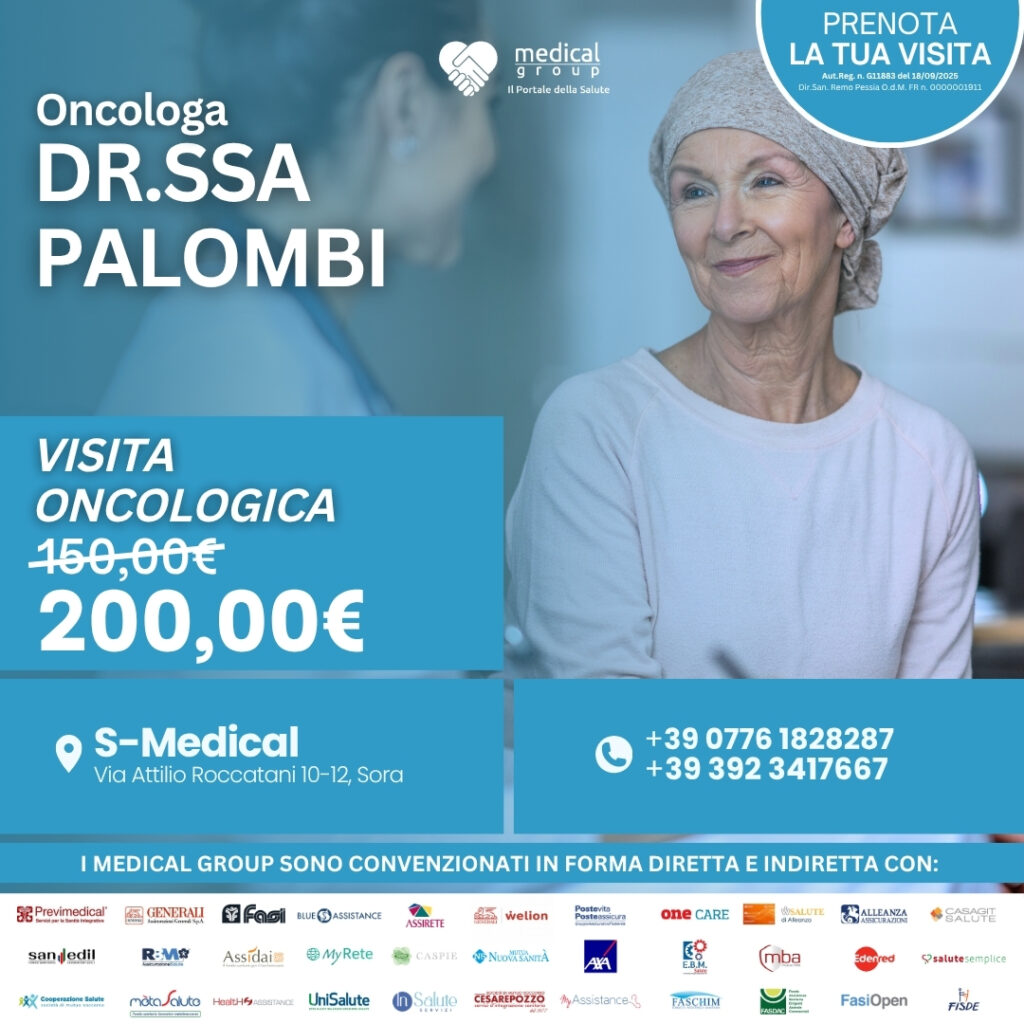 Tariffe del Mese Poliambulatorio S-Medical Sora Visita oncologica- Dr.ssa Palombi