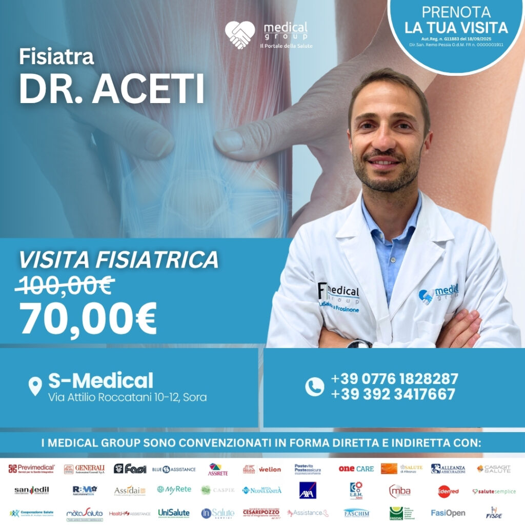 Tariffe del Mese Poliambulatorio S-Medical Sora visita fisiatrica - Dr. Aceti