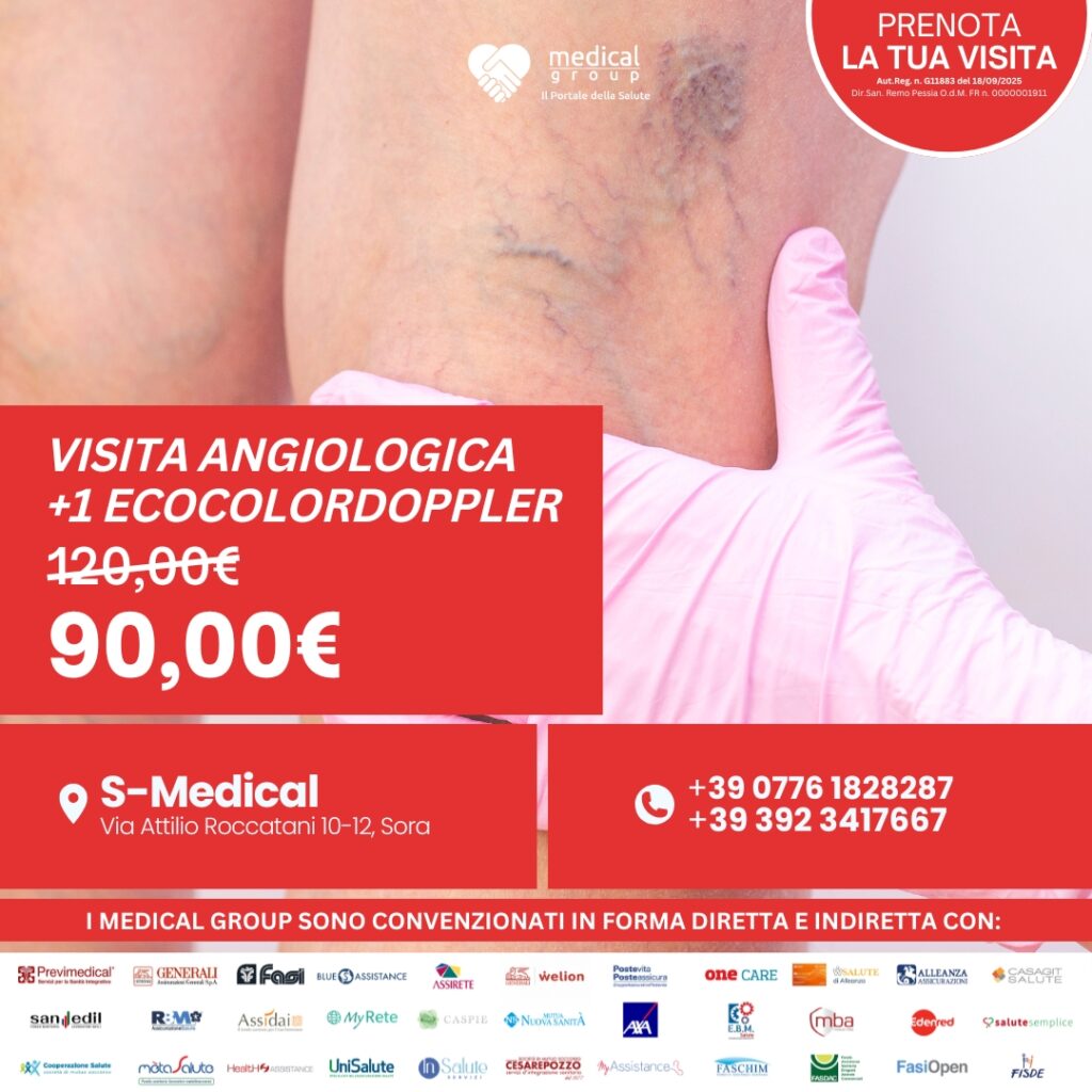 Tariffe del Mese Poliambulatorio S-Medical VISITA ANGIOLOGICA + 1 ECOCOLORDOPPLER