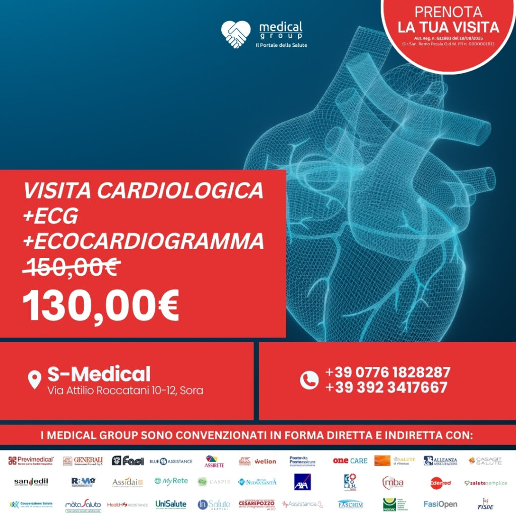 Tariffe del Mese Poliambulatorio S-Medical VISITA CARDIOLOGICA + ECG + ECOCARDIOGRAMMA