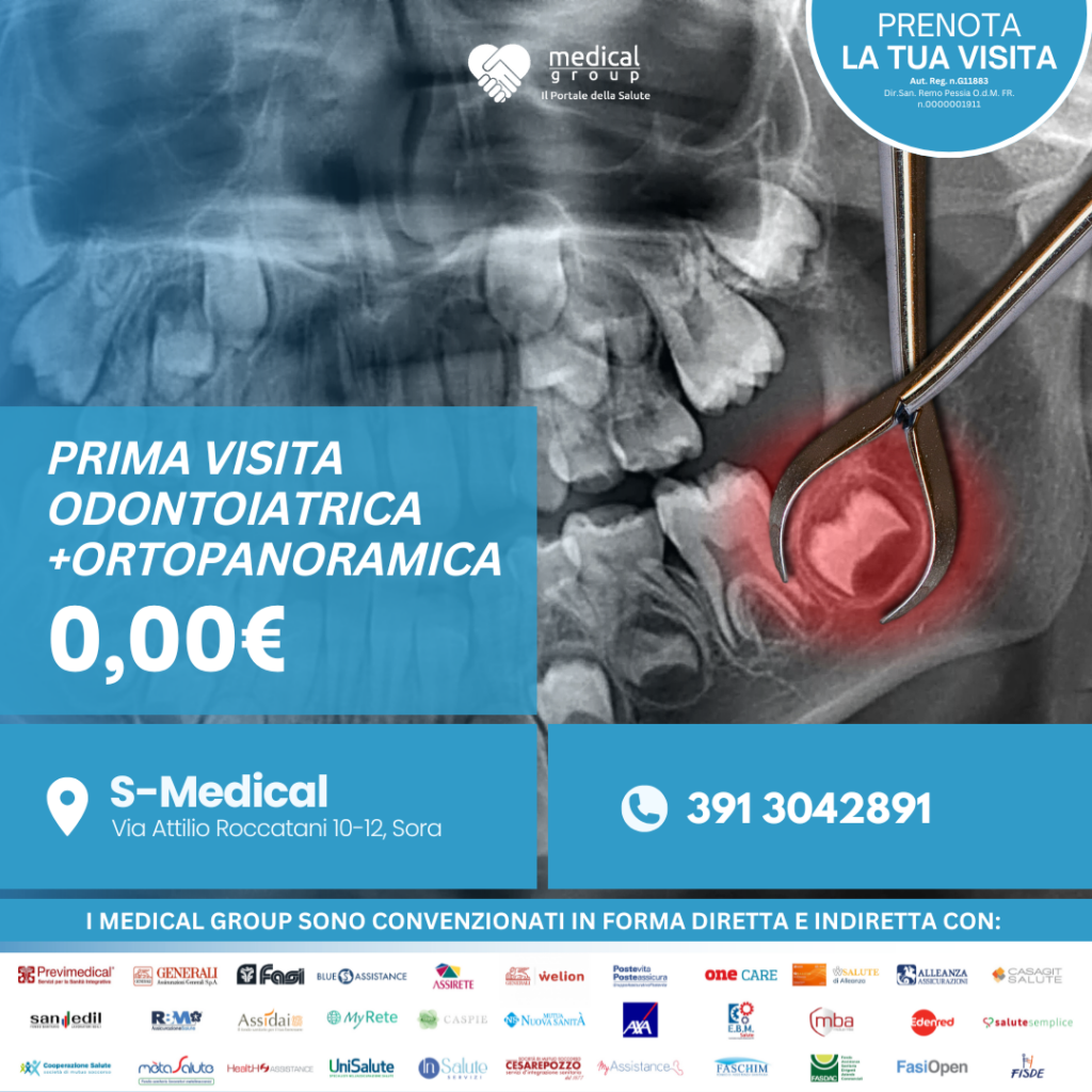 Tariffe del Mese Poliambulatorio S-Medical Sora PRIMA VISITA ODONTOIATRICA + ORTOPANORAMICA