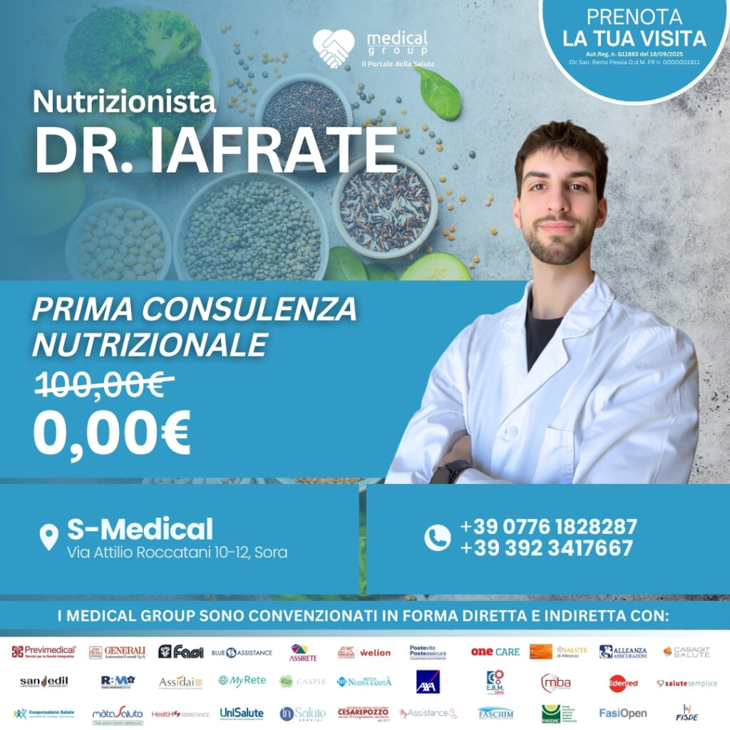 Tariffe del Mese Poliambulatorio S-Medical Sora Prima Consulenza Nutrizionale - Dr. Iafrate