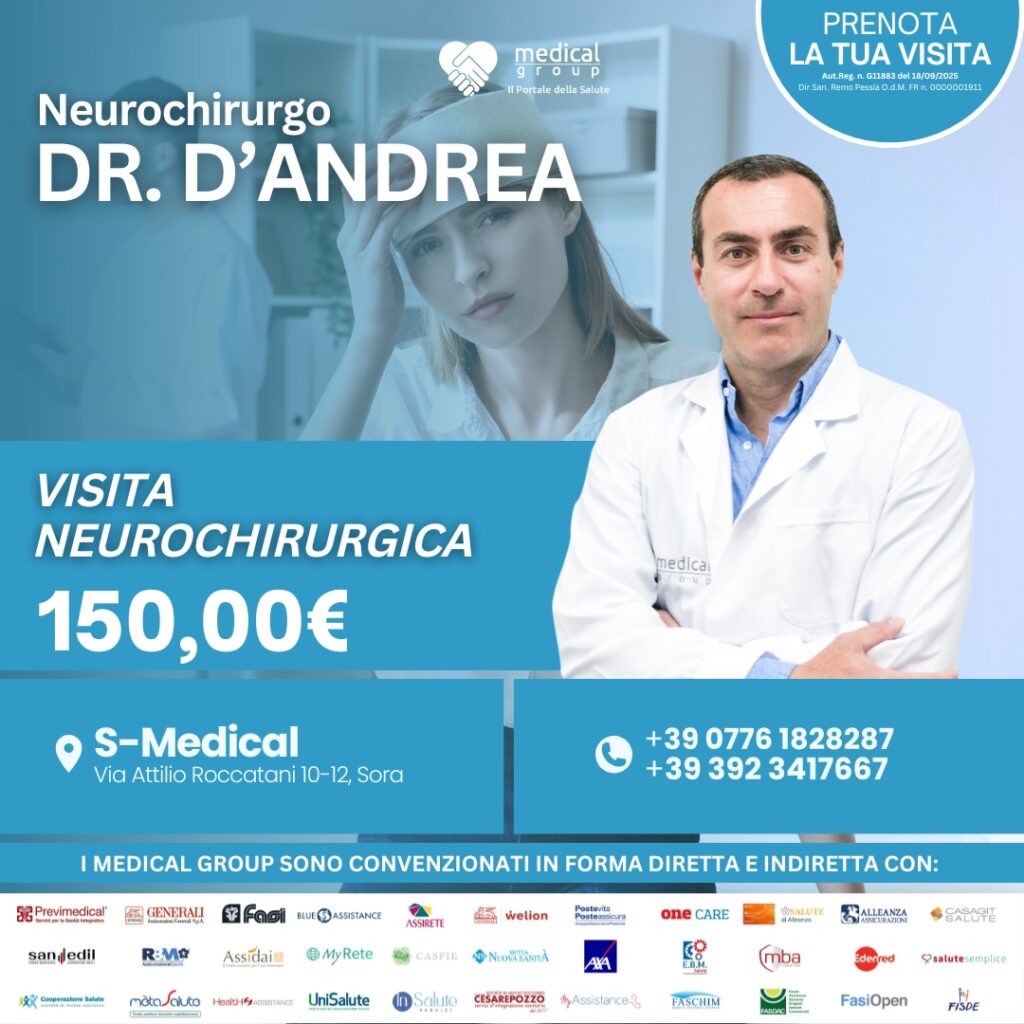 Tariffe del Mese Poliambulatorio S-Medical Sora VISITA NEUROCHIRURGICA - DR. D'andrea