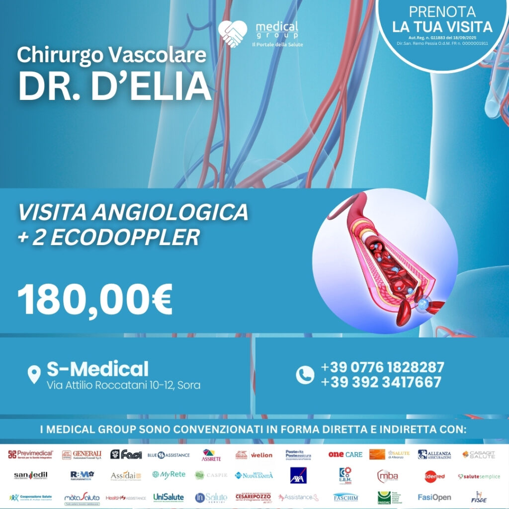 Tariffe del Mese Poliambulatorio S-Medical Sora Visita angiologica + 1 ecodoppler - Dr.D'Elia (2)