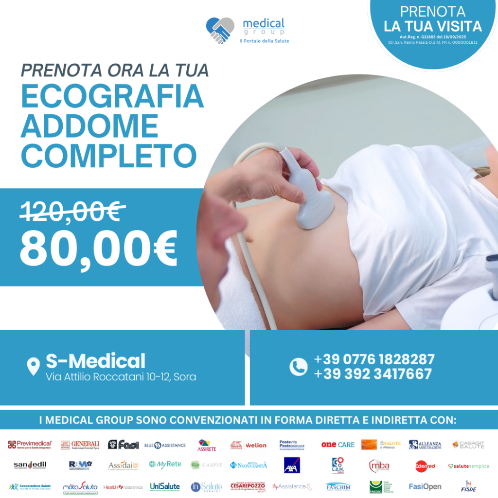 S-MEDICAL PROMO ECOGRAFIA ADDOME COMPLETO QUADRATA