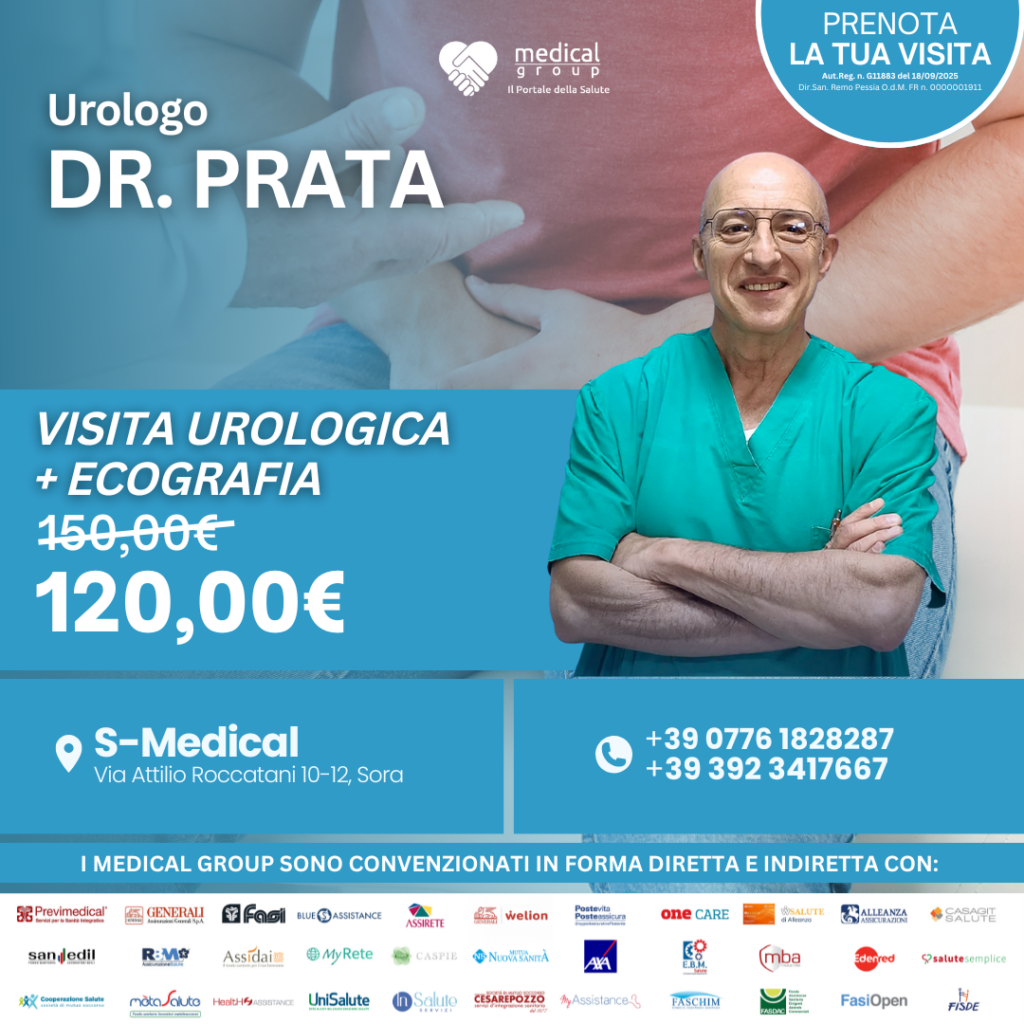 Tariffe del Mese Poliambulatorio S-Medical Sora VISITA UROLOGICA + ECOGRAFIA - DR. PRATA