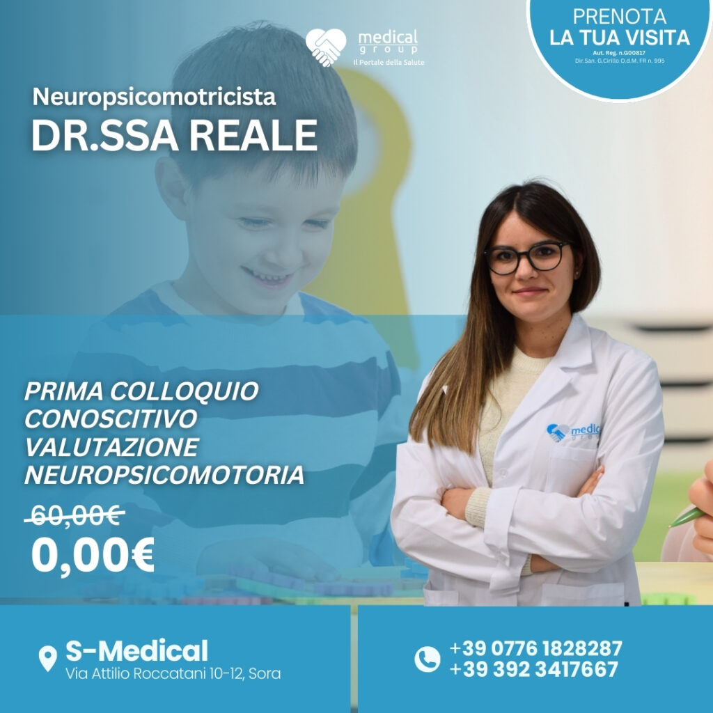Tariffe del Mese Centro Multiservizi Riabilitativo Pediatrico S-Medical DR.ssa POLISENA PRIMO COLLOQUIO DI VALUTAZIONE NEUROPSICOMOTORIA - DOTT.SSA REALE