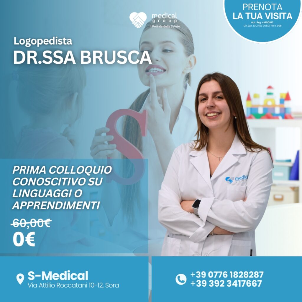 Tariffe del Mese Centro Multiservizi Riabilitativo Pediatrico S-Medical primo colloquio conoscitivo su linguaggio e apprendimenti - Dott.ssa Brusca