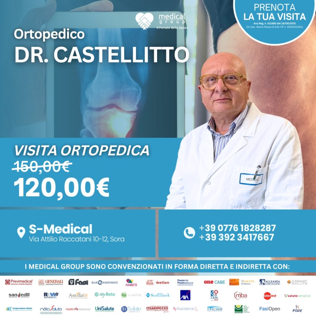 Tariffe del Mese Poliambulatorio F-Medical Frosinone VISITA ORTOPEDICA DOTT. CASTELLITTO