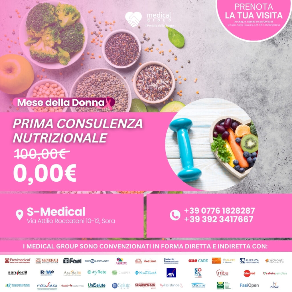 Tariffe del Mese Poliambulatorio S-Medical Sora Prima Consulenza Nutrizionale