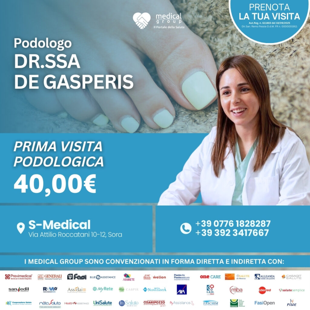 Tariffe del Mese Poliambulatorio S-Medical Sora Prima Visita Podologica - Dr.ssa De Gasperis