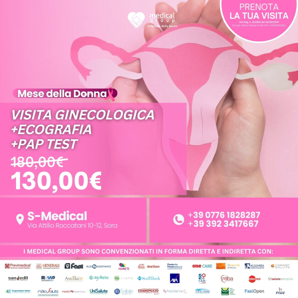 Tariffe del Mese Poliambulatorio S-Medical Sora VISITA ginecologica +Ecografia + Pap test