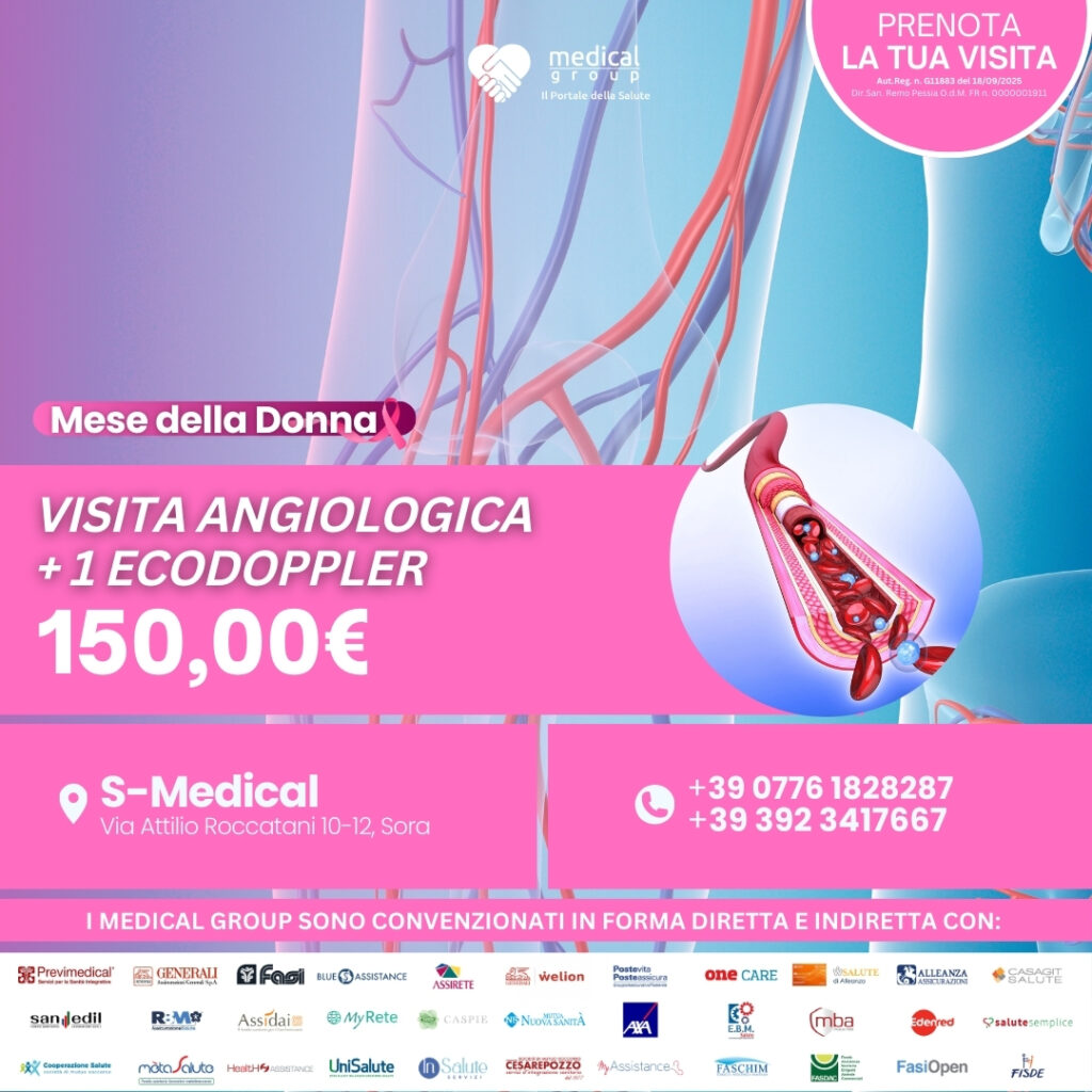 Tariffe del Mese Poliambulatorio S-Medical Sora Visita angiologica + 1 ecodoppler