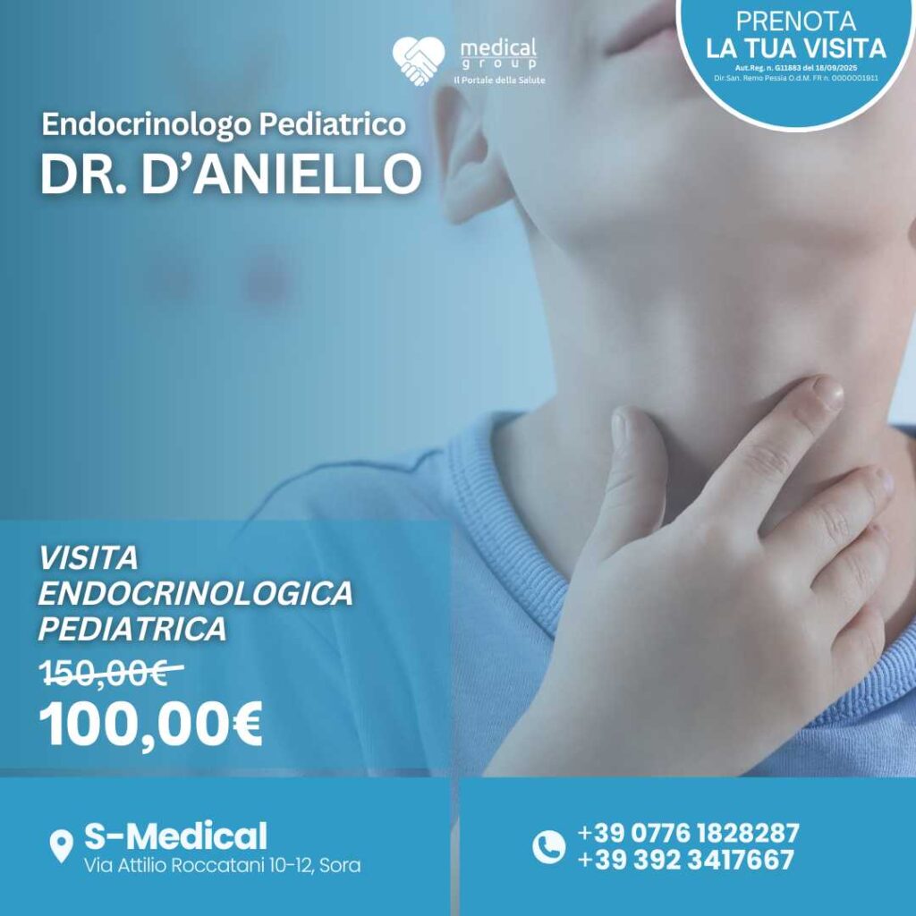 Tariffe del Mese Poliambulatorio Pediatrico S-Medical Visita Endocrinologica Pediatrica - Dr. D'Aniello
