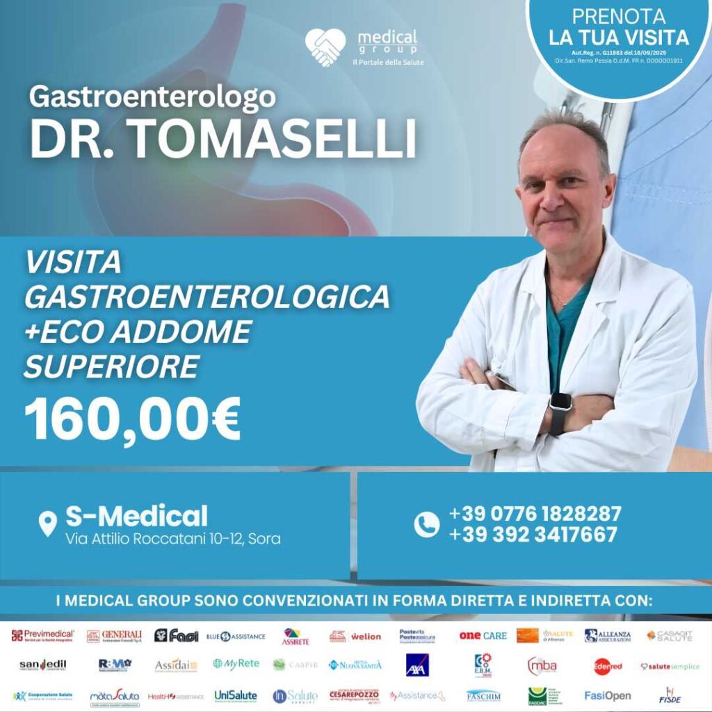 Tariffe del Mese Poliambulatorio S-Medical Sora Visita Gastroenterologica - Dr. Colucci