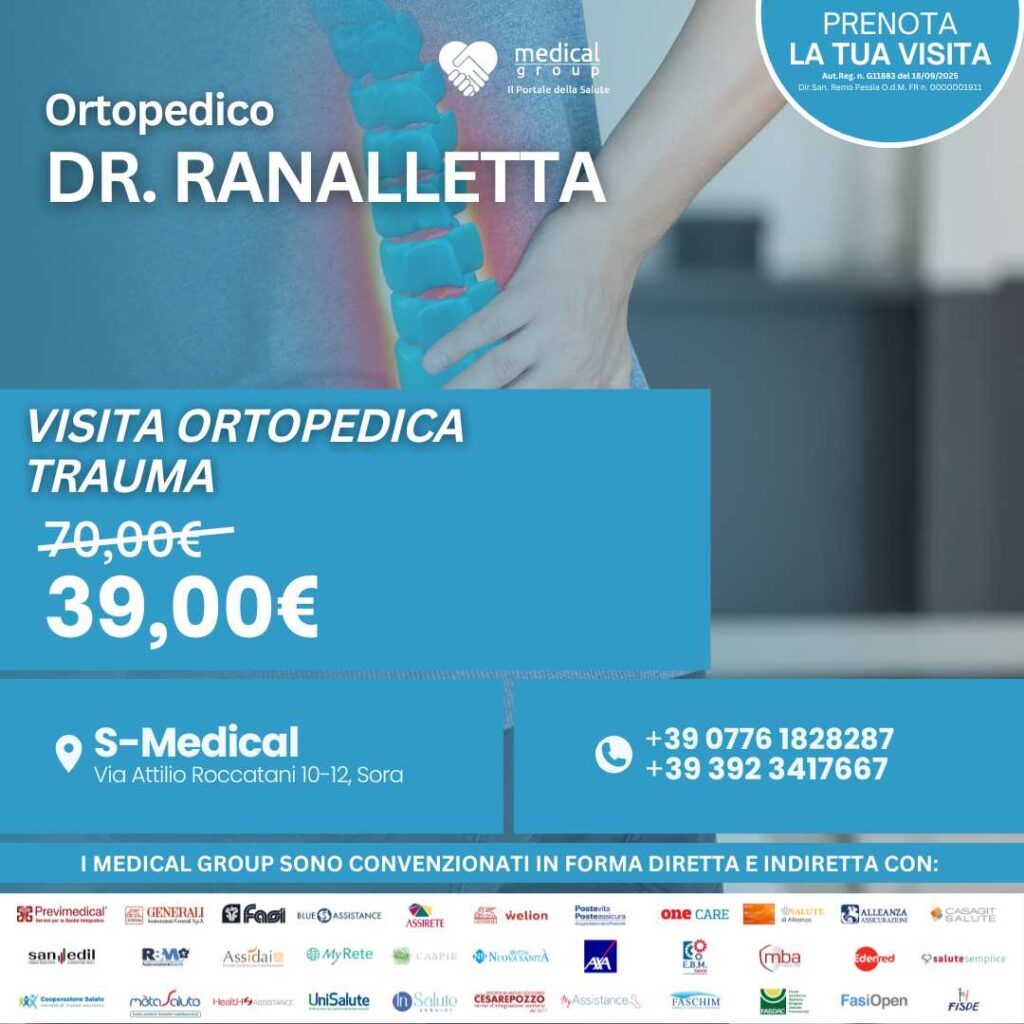 Tariffe del Mese Poliambulatorio F-Medical Frosinone VISITA ORTOPEDICA DOTT. ranalletta