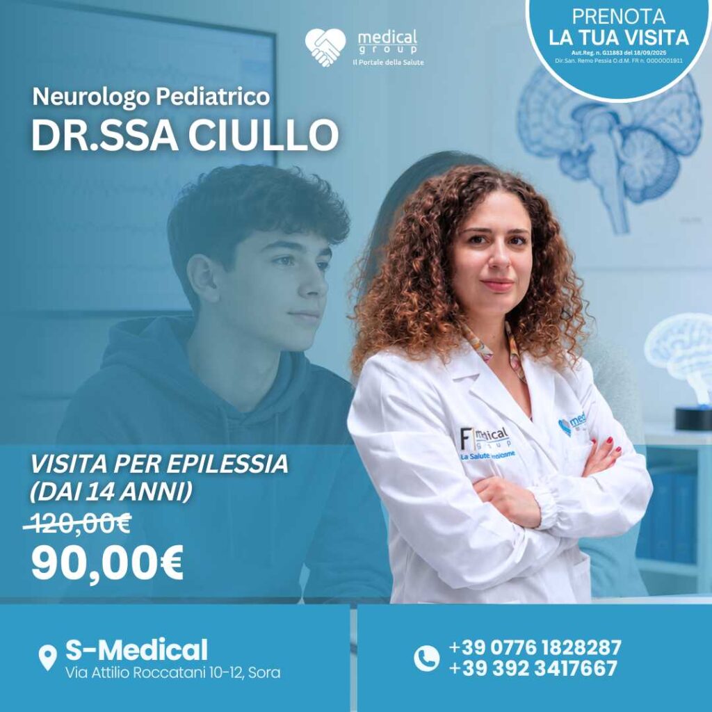 Tariffe del Mese Poliambulatorio Pediatrico S-Medical VISITA per EPILESSIA (Dai 14 anni) - Dr.ssa Ciullo