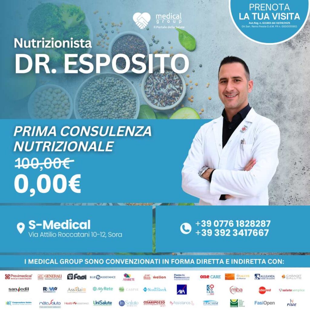 Tariffe del Mese Poliambulatorio S-Medical Sora Prima Consulenza Nutrizionale - Dr.Esposito